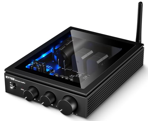 EYTSE P60 Bluetooth Stereo Amplifier for Passive Speakers, 300W x 2 TPA3255 2 Channel Mini Class D Home Audio Amp with PFFB, Bass Treble Control for Outdoor/Bookshelf/Turntable Speakers