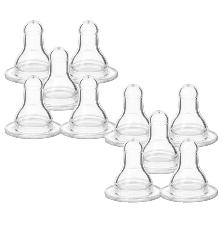 Gentle Flow Nipple: Ensures a Tender Feeding Experience (Pack of 10 Niples, Suitable for All Bottle, Silicone)-image-41