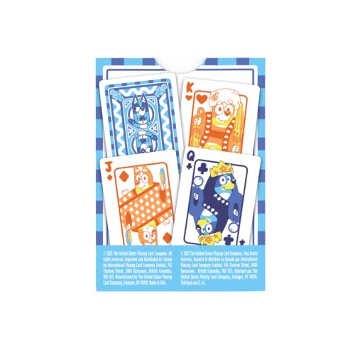 Image of Bicycle Bluey Playing Cards Deck Collectible Toys for Family Game | Official Bluey artwork, Custom court cards with Bluey Bingo Bandit and Chilli, Air Cushion Finish, Made in USA