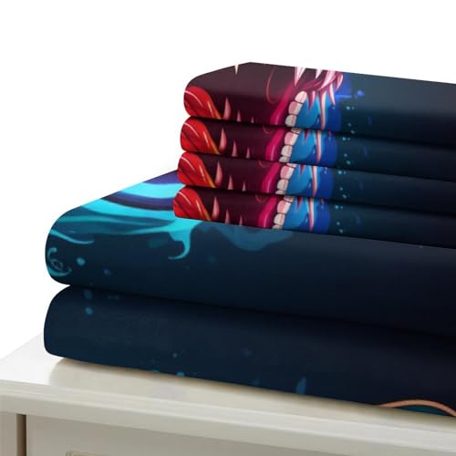 Parure de lit housse de couette requin impression 3D haute densité