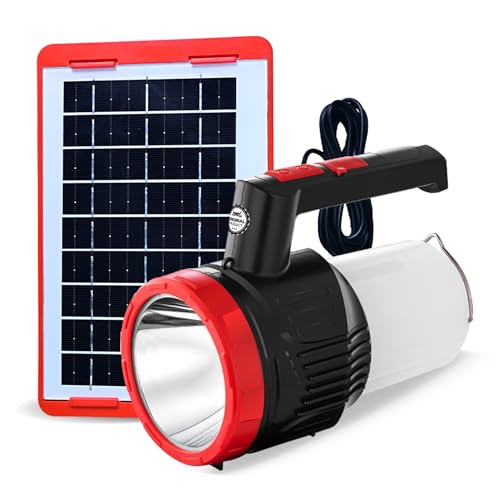 Image of Balwaan Krishi Solar Flashlight with Lantern | 5W LED| 2-in-1 Torch| BT-60S | Type-C Rechargeable Torch, 3 Front & 2 Lantern Modes, 2-in-1 Torch Lantern, Emergency Light for Home