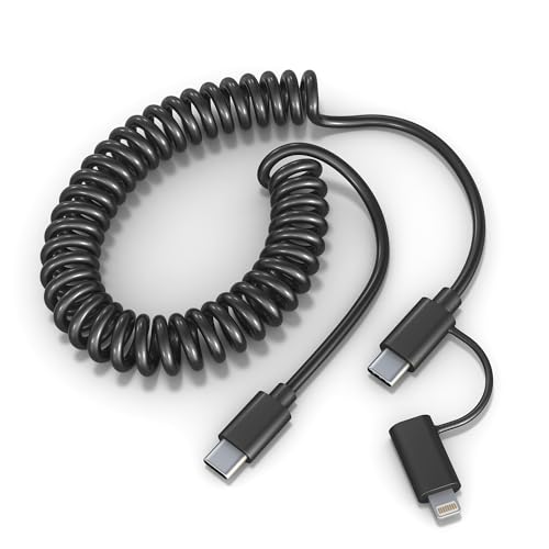 Amazon.co.jp: 2-IN-1コイル型USB C to Type C/Lightning