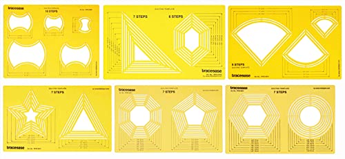 Modèles de formes multi-motifs Traceease, outils de rédaction pour scrapbook et bureau, lot de 6