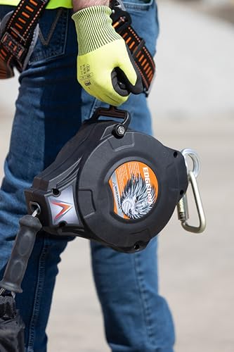 Image of Malta Dynamics Edgehog Self Retracting Lifeline - 50' Leading Edge Fall Protection Yoyo Cable, Class 2 Retractable Lanyard with Quick-Action Brake, OSHA and ANSI Compliant Safety Lanyard