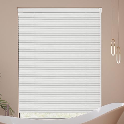 Minipersianas de aluminio para ventanas, impermeables, de metal, para interiores, horizontales, filtrantes de luz, 85 x 120 cm, control de luz ajustable