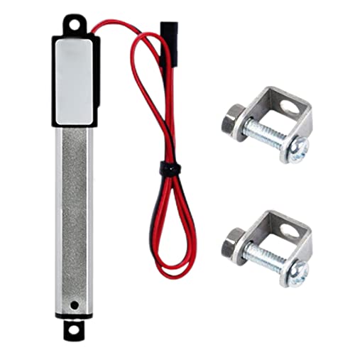 Micro Actionneur Linéaire, Mini Électrique Étanche avec Supports de Montage 12V 60N Longueur de Course 50mm Vitesse 15mm pour Domotique Puits de Lumière Lits Voiture et Robots