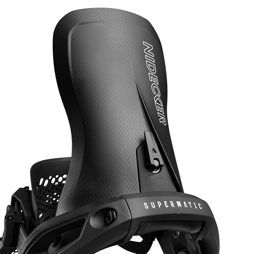 Nidecker LT Supermatic Snowboard Bindings – Automatic Dual-Entry Binding with Heel Pedal & Universal Fit – Size L – Black