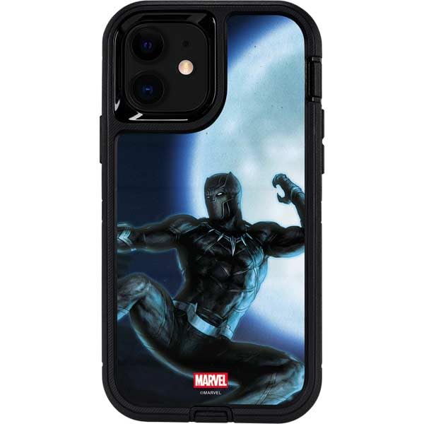 Skinit Decal Phone Skin Compatible with OtterBox Defender iPhone 12 Pro - Officially Licensed Marvel Black Panther Jumping Through Air Design