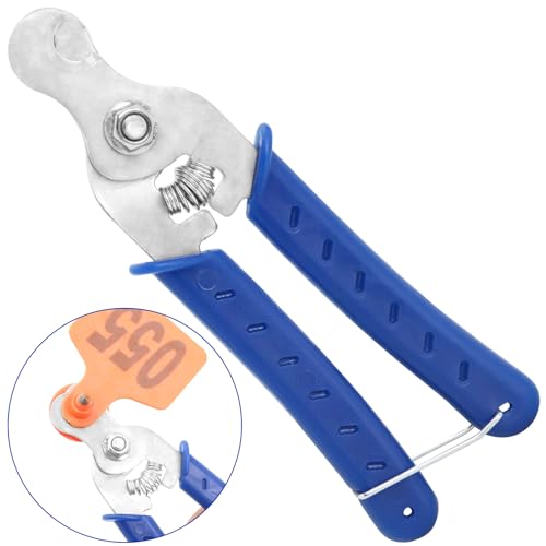 Stainless Steel Ear Tag Removing Tool,Animal ID Tags Remover,Livestock Tool for Cattle Sheep Goat Pig Ear Tag (Blue)