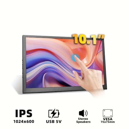 Image of 10.1-inch IPS Touchscreen Bar Display, 1024x600, Metal Shell, Type-C /HDMI. for Raspberry Pi, Laptop Aida64, GPU /CPU Monitoring, PC Case Screen.