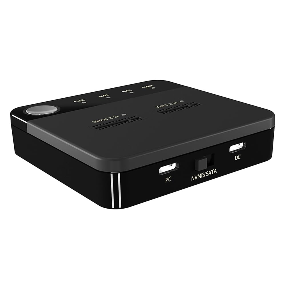 M.2 SATA/NVMe Dual-Bay Hard Drive Stacja dokująca Offline Clone Stacja dokująca Duplikator Transmisja danych Dysk twardy Stacja dokująca Clone Duplicaotr dla SSD Rozmiar 2230/2242/2260/2280/22110
