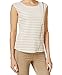 Calvin Klein Women's S/L Textured-Stripe Top with Zip