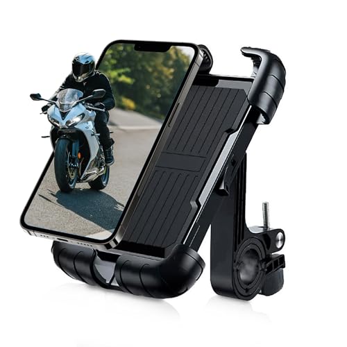 Miranda's Goods & Co Soporte Movil Moto 100% Seguridad, Soporte Movil Bicicleta Resistente, Soporte Movil Moto Antivibración 360°, Soporte Móvil Moto iPhone 16/15/14/13/12 Pro MAX/Plus/Mini, Samsung