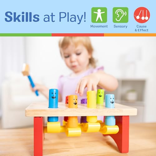 Image of Melissa & Doug Deluxe Wooden Pound-A-Peg Toy with Hammer - FSC Certified (Pack of 6)
