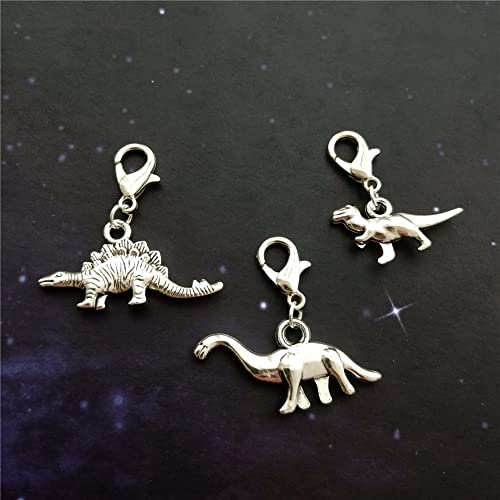 3Pcs Dinosaur Clip On Charm, Planner/Zipper Pull/Bag Charm/Case/Lanyard Charm, Stitch Marker, Dino Jewelry #TOP2