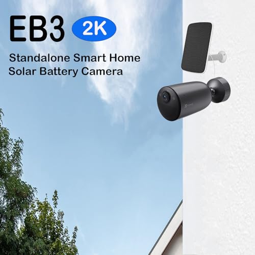 Image of EZVIZ WiFi Camera, Outdoor Security Camera, 2K Wireless Solar + Battery Powered CCTV Camera, Color Night Vision, 2-Way Talk, Human Detection, Active Defense, Weatherproof, Alexa, EB3