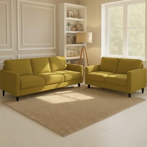 Image of The MM Furniture store Premium Fabric Sofa - Camel (3+2 Seater)
