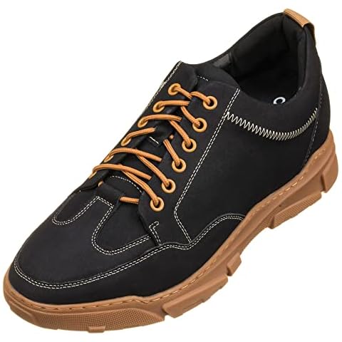 CALTO K8025 - Botas de senderismo para hombre con cordones de cuero negro Cover