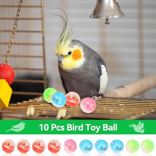 Vogelspeelgoed, Ballen, Veilige En Bijtbestendige Vogelkauw Speelgoedballen, 4 Kleine Ballen Door Shakes, Maken Geluid Vergroten Vogelinteresse Speelballen Speelgoed Voor Parkieten Papegaaien - Afbeelding 5