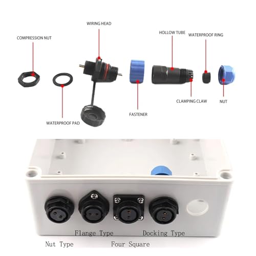 Conector SP21 IP68 para iluminación de jardines y cables exteriores de 5 pines 4