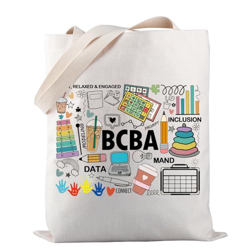 PWHAOO Board Certified Behavior Analyst Tote Bag Behavior Analyst Tote Bag BCBA Therapist Gift