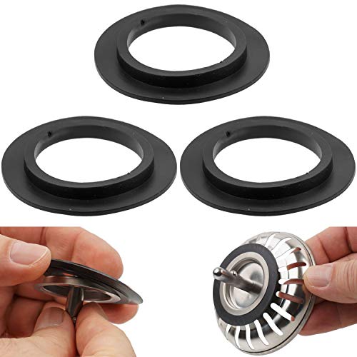 3 juntas de goma para colador de filtro de fregadero de 52 mm de diámetro exterior y 39 mm de diámetro interior y 5 mm de grosor de repuesto para filtro de 84 mm de diámetro