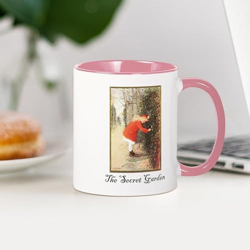 Taza de cerámica 11 oz blanco interior rosa miniatura 3