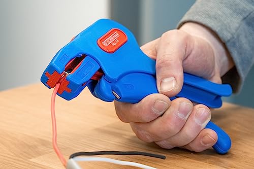 Weicon No. 7-F - Automatic Wire Stripper For Flat Cable | Stripping From 18-11 Awg (0.75-4.0 Mm²) | Tüv | Red/Blue | 100% Made In Germany #TOP2