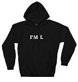 Ripple Junction Death Note Men's Pullover Hooded Sweatshirt Front & Back Graphic Anime Manga Hoodie L Ryuzaki Black M