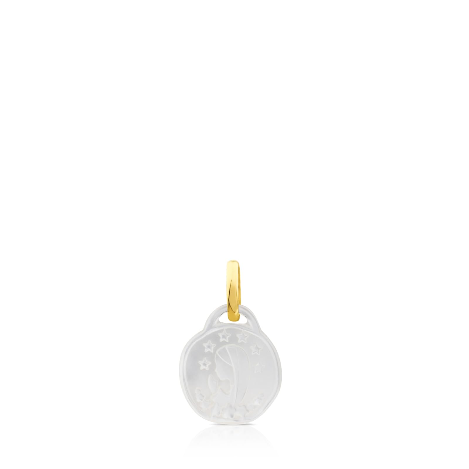 TOUS Colgante para Mujer con Motivo de La Virgen María de Oro 18kt con Nácar, Colección devocion