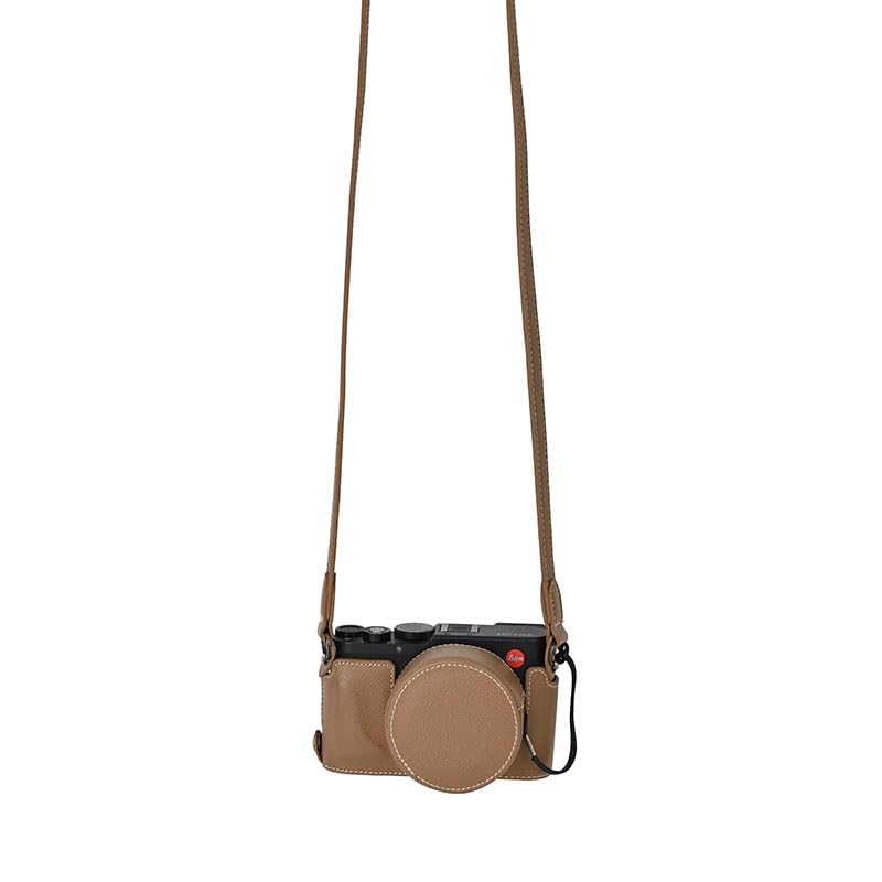 Funda mitad piel PU para Leica D-Lux 8 color marrón miniatura 2