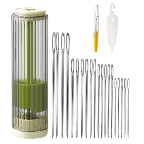 Self Threading Sewing Needles Kit with Magnetic Storage Case, Side Hole Stainless Steel Hand Stitching Needles, Pop-Up Organiser with Threader & Seam Ripper for Embroidery, Mending and Repairs Self Threading Sewing Needles Kit with Magnetic Storage Case, Side Hole Stainless Steel Hand Stitching Needles, Pop-Up Organiser with Threader & Seam Ripper for Embroidery, Mending and Repairs