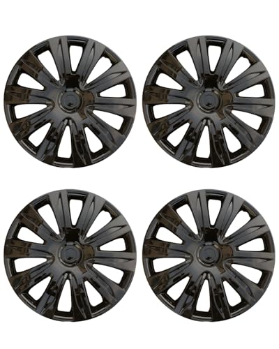 Image of ABX Hubcaps,15 inch hubcaps Set of 4, Wheel Rim Cover ABS Material, Snap On Car Truck SUV Replacement, for Toyota Camry Nissan Mazda etc, Black