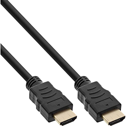 InLine 17501P HDMI Kabel, HDMI-High Speed mit Ethernet, Premium, 4K2K, Stecker / Stecker, schwarz / gold, 1m