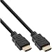 Produktbild InLine 17501P HDMI Kabel, HDMI-High Speed mit Ethernet, Premium, 4K2K, Stecker / Stecker, schwarz / gold, 1m