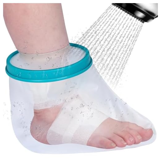 VESKIMER Waterproof Foot Cast Cover for Shower Adult, Bath - Reusable Shower Boot Cover Watertight Foot Protector - Perfect Fit for Foot Ankle and No Mark on Skin