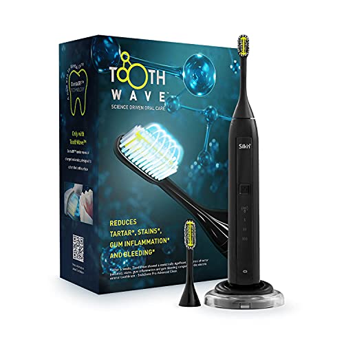 Silk'n Toothwave Elektrische Zahnbürste - Technologie gegen Verfärbungen und Zahnstein - 48.000 Vibrationen p.m. - Schwarz TW1PE1Z001 Cover
