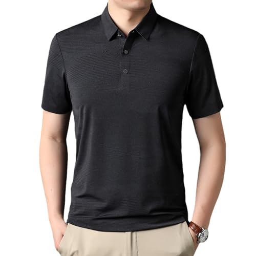 Polo manches courtes hommes gris foncé coupe régulière mode décontractée