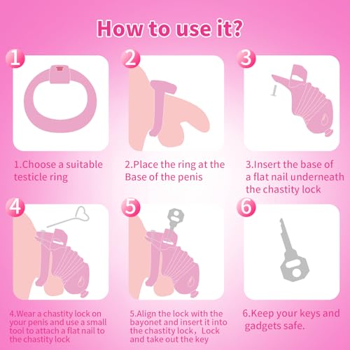 Image of Male Chastity Cage, Silicone Cock Cage with 4 Adjustable Rings & Chastity Belt, Lightweight Chastity Device with Invisible Lock & 2 Keys, Bondage Gear & Accessories, Adult Sex Toys for Long Term Wear