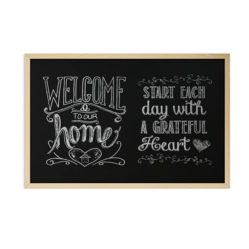 U Brands Chalkboard, 24' x 36', Birch Wood Frame, Blackboard Surface, Wall Mountable, Dry Erase Board, Home, Classroom & Office Organization, Memo & Message Board