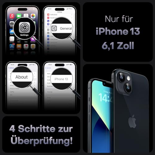 TOCOL für iPhone 13 Hülle für Magsafe, Vollständiger Kameraschutz Stoßfest Kratzfest Transluzente Rückseite Magnetisch Handyhülle für iPhone 13 Case, Schwarz – Bild 3