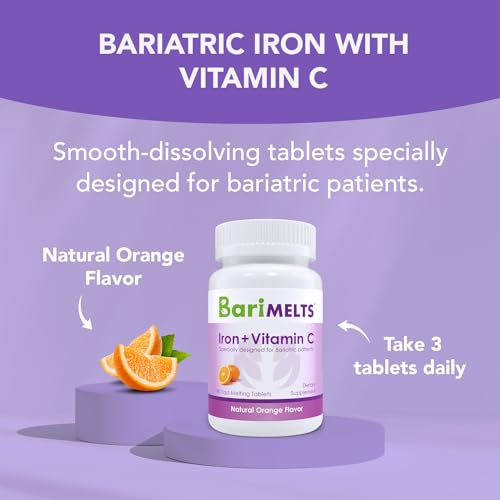 Barimelts Iron with Vitamin C, 90 Fast-Dissolving Tablets (1-Month Supply), Sugar-Free Bariatric Iron Supplement for Women, Natural Orange Flavor - Image 4