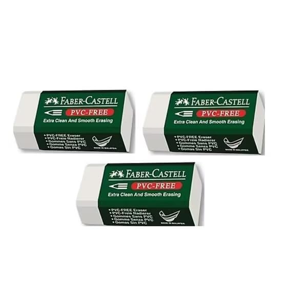 Faber Castell Pvc Free No:30 Küçük Boy 3'lü Beyaz Silgi