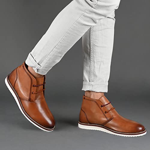 Thomas & Vine Mens Keegan Chukka Boot With Genuine Leather Uppers And Tru Comfort Foam Footbed, Cognac, 13 #TOP4