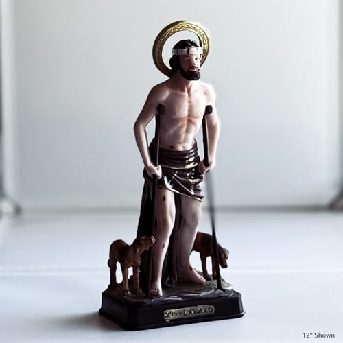 Estatua de Resina San Lázaro 12 pulgadas miniatura 2