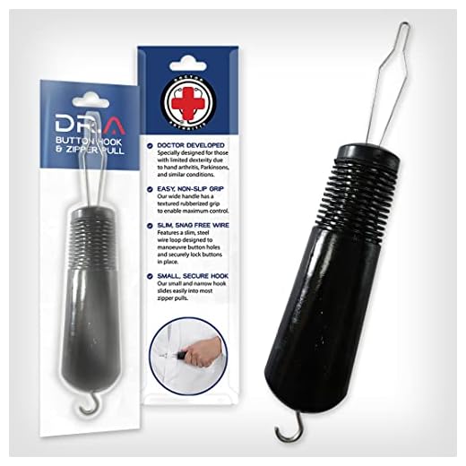 Dr. Arthritis Gancho de Botón y Tirador de Cremallera - Asistente Abrochabotones y Subecremallera - Dispositivo de Ayuda para Personas con Discapacidad, Minusválidos y Ancianos