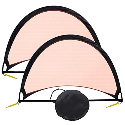 Pop Up Soccer Goal, 4X2.7X2.7 FT Set of 2 Kids Soccer Net for Backyard, Portable Soccer Training Net with Carrying Bags, Toddler Soccer Goals Instant Soccer Play