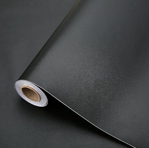 Image of DEEMUS Black Matte Peel & Stick Self Adhesive Waterproof Sticker for Living Room, Bedroom Office,Almirah, Floor, Tabletop, Wall, Fridge,& Renovation Projects (2 x 25 Feet)