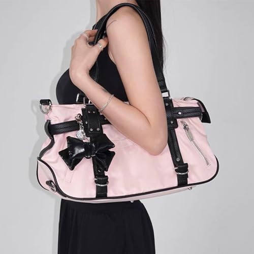 Womens Purses and Handbags Lolita Sweet Bow Shoulder Bags Y2K Hobo Handbag Casual Satchel Top-handle Bags3