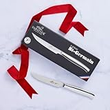 Lion SABATIER   Coffret de 6 Couteaux à Steak St Germain 100% Forgé   Fabriqué en France   11 cm   Lame Lisse et Manche en INOX   Impeccables pour Trancher Les Viandes Cuites avec Précision